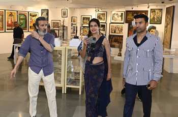 Sangram Singh And Payal Rohatgi Witness The Exhibition Related To Indian Cinema And Cultural Heritage At The Tuli Research Center For India Studies