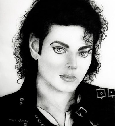 Charcoal Sketch Tribute By Artist Mridula Chury To The King Of Pop Michael Jackson On His Birth Anniversary